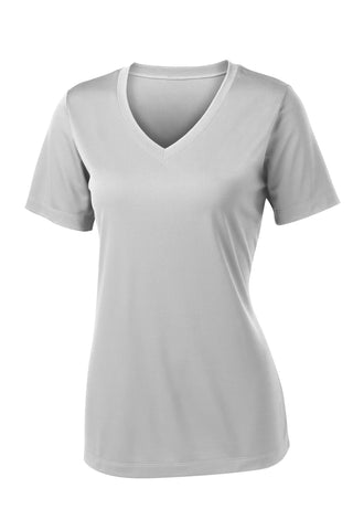 Sport-Tek Ladies PosiCharge Competitor V-Neck Tee (Silver)