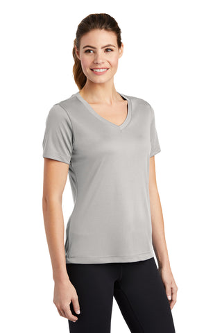 Sport-Tek Ladies PosiCharge Competitor V-Neck Tee (Silver)