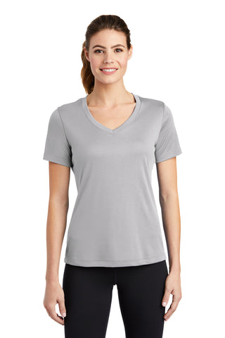 Sport-Tek Ladies PosiCharge Competitor V-Neck Tee (Silver)