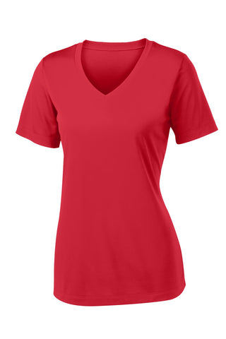 Sport-Tek Ladies PosiCharge Competitor V-Neck Tee (True Red)