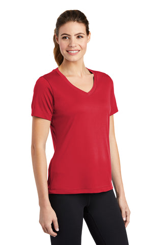 Sport-Tek Ladies PosiCharge Competitor V-Neck Tee (True Red)