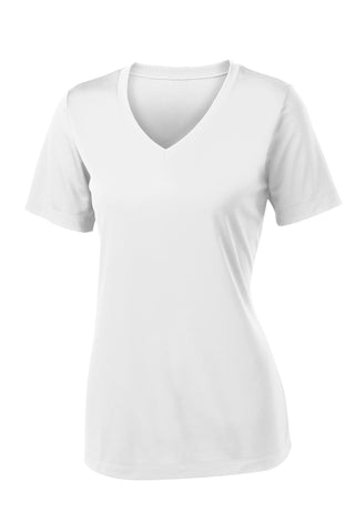 Sport-Tek Ladies PosiCharge Competitor V-Neck Tee (White)