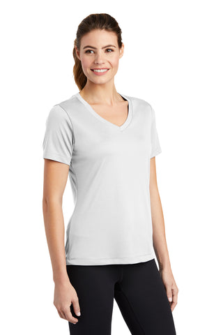 Sport-Tek Ladies PosiCharge Competitor V-Neck Tee (White)