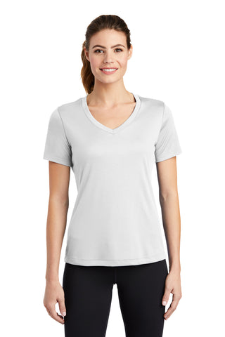 Sport-Tek Ladies PosiCharge Competitor V-Neck Tee (White)