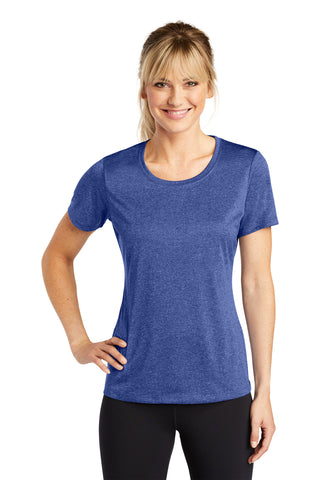 Sport-Tek Ladies Heather Contender Scoop Neck Tee (Cobalt Heather)