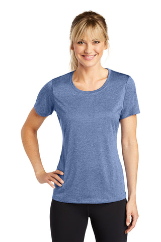 Sport-Tek Ladies Heather Contender Scoop Neck Tee (True Navy Heather)