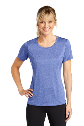 Sport-Tek Ladies Heather Contender Scoop Neck Tee (True Royal Heather)