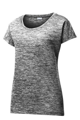 Sport-Tek Ladies PosiCharge Electric Heather Sporty Tee (Black Electric)