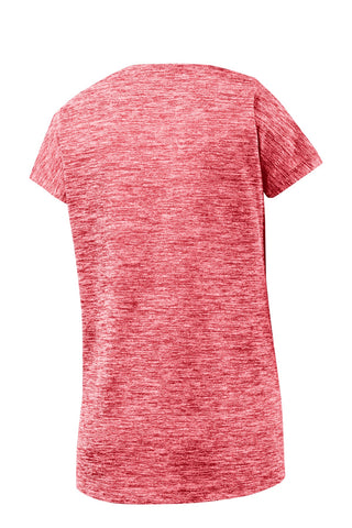 Sport-Tek Ladies PosiCharge Electric Heather Sporty Tee (Deep Red Electric)