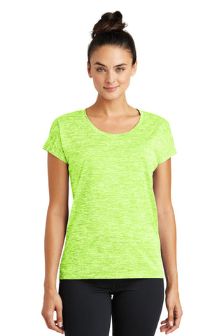 Sport-Tek Ladies PosiCharge Electric Heather Sporty Tee (Lime Shock Electric)