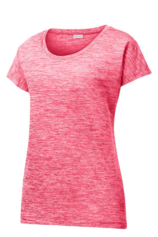 Sport-Tek Ladies PosiCharge Electric Heather Sporty Tee (Power Pink Electric)