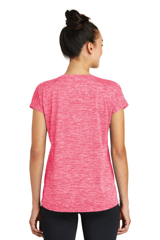 Sport-Tek Ladies PosiCharge Electric Heather Sporty Tee (Power Pink Electric)