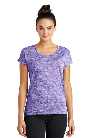 Sport-Tek Ladies PosiCharge Electric Heather Sporty Tee (Purple Electric)