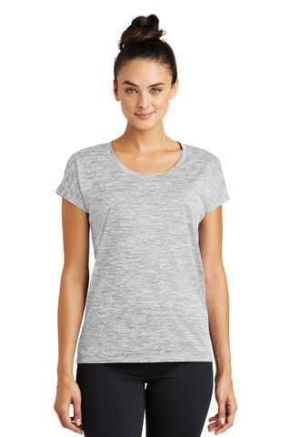 Sport-Tek Ladies PosiCharge Electric Heather Sporty Tee (Silver Electric)