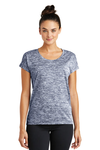 Sport-Tek Ladies PosiCharge Electric Heather Sporty Tee (True Navy Electric)