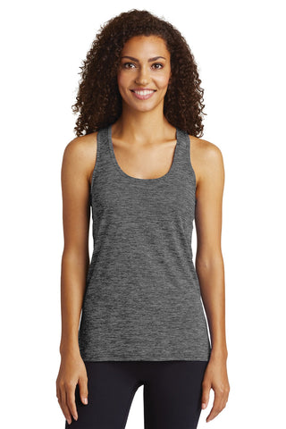 Sport-Tek Ladies PosiCharge Electric Heather Racerback Tank (Grey-Black Electric)