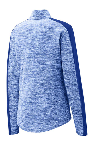 Sport-Tek Ladies PosiCharge Electric Heather Colorblock 1/4-Zip Pullover (True Royal Electric/ True Royal)