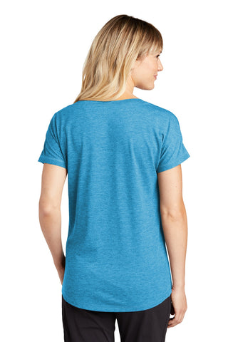 Sport-Tek Ladies PosiCharge Tri-Blend Wicking Dolman Tee (Pond Blue Heather)