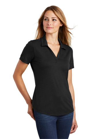 Sport-Tek Ladies PosiCharge Tri-Blend Wicking Polo (Black Triad Solid)