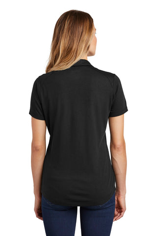 Sport-Tek Ladies PosiCharge Tri-Blend Wicking Polo (Black Triad Solid)