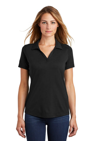 Sport-Tek Ladies PosiCharge Tri-Blend Wicking Polo (Black Triad Solid)