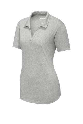 Sport-Tek Ladies PosiCharge Tri-Blend Wicking Polo (Light Grey Heather)