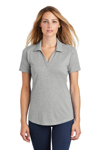 Sport-Tek Ladies PosiCharge Tri-Blend Wicking Polo (Light Grey Heather)