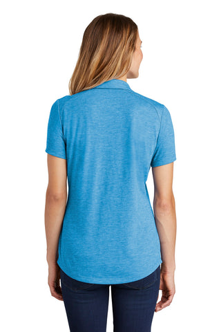 Sport-Tek Ladies PosiCharge Tri-Blend Wicking Polo (Pond Blue Heather)