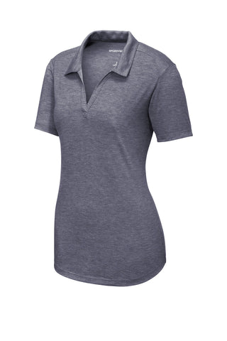 Sport-Tek Ladies PosiCharge Tri-Blend Wicking Polo (True Navy Heather)