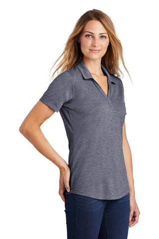 Sport-Tek Ladies PosiCharge Tri-Blend Wicking Polo (True Navy Heather)