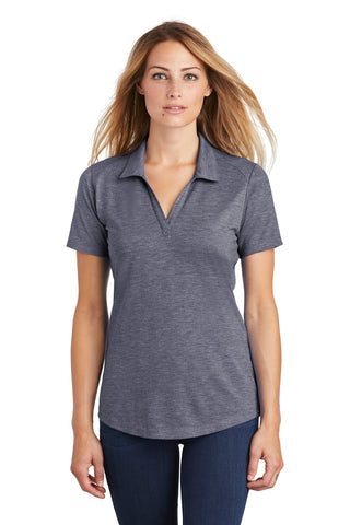 Sport-Tek Ladies PosiCharge Tri-Blend Wicking Polo (True Navy Heather)