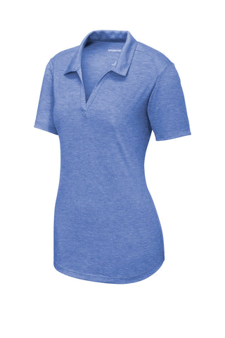 Sport-Tek Ladies PosiCharge Tri-Blend Wicking Polo (True Royal Heather)