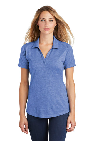 Sport-Tek Ladies PosiCharge Tri-Blend Wicking Polo (True Royal Heather)