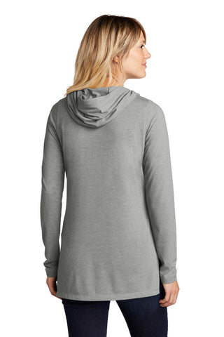 Sport-Tek Ladies PosiCharge Tri-Blend Wicking Long Sleeve Hoodie (Light Grey Heather)