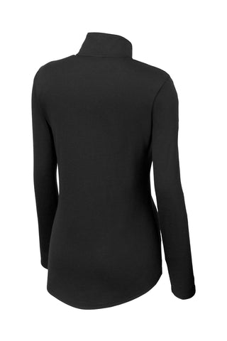 Sport-Tek Ladies PosiCharge Tri-Blend Wicking 1/4-Zip Pullover (Black Triad Solid)