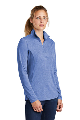 Sport-Tek Ladies PosiCharge Tri-Blend Wicking 1/4-Zip Pullover (True Royal Heather)