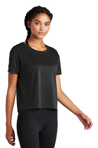 Sport-Tek Ladies PosiCharge Draft Crop Tee (Black)