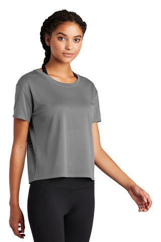 Sport-Tek Ladies PosiCharge Draft Crop Tee (Dark Grey)