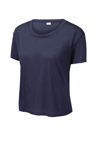 Sport-Tek Ladies PosiCharge Draft Crop Tee (True Navy)