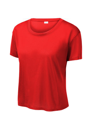 Sport-Tek Ladies PosiCharge Draft Crop Tee (True Red)