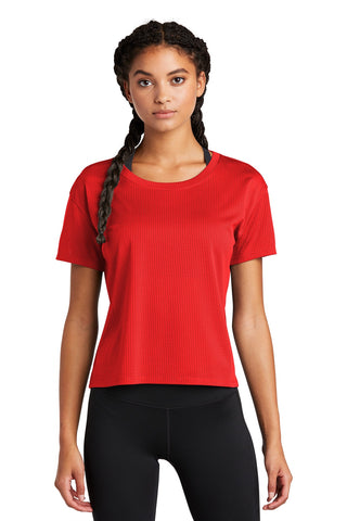 Sport-Tek Ladies PosiCharge Draft Crop Tee (True Red)