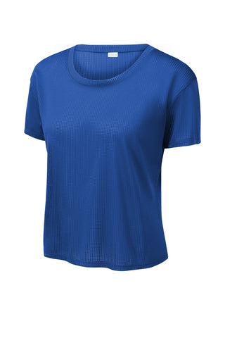 Sport-Tek Ladies PosiCharge Draft Crop Tee (True Royal)