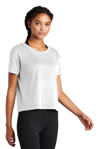 Sport-Tek Ladies PosiCharge Draft Crop Tee (White)