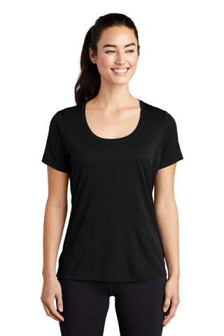 Sport-Tek Ladies Posi-UV Pro Scoop Neck Tee (Black)