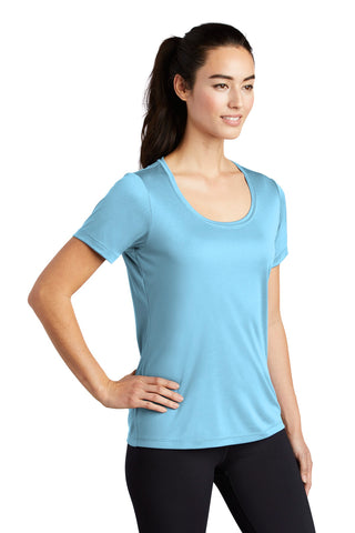 Sport-Tek Ladies Posi-UV Pro Scoop Neck Tee (Light Blue)