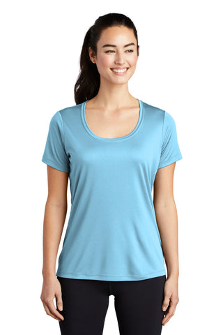 Sport-Tek Ladies Posi-UV Pro Scoop Neck Tee (Light Blue)