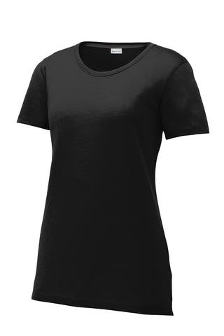 Sport-Tek Ladies PosiCharge Competitor Cotton Touch Scoop Neck Tee (Black)
