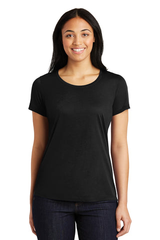 Sport-Tek Ladies PosiCharge Competitor Cotton Touch Scoop Neck Tee (Black)