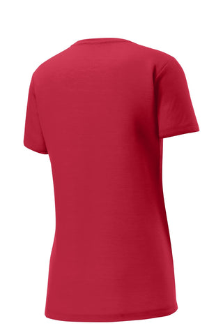 Sport-Tek Ladies PosiCharge Competitor Cotton Touch Scoop Neck Tee (Deep Red)
