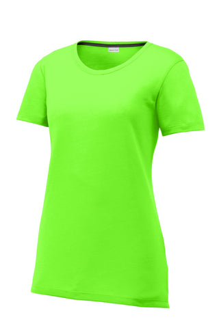 Sport-Tek Ladies PosiCharge Competitor Cotton Touch Scoop Neck Tee (Neon Green)